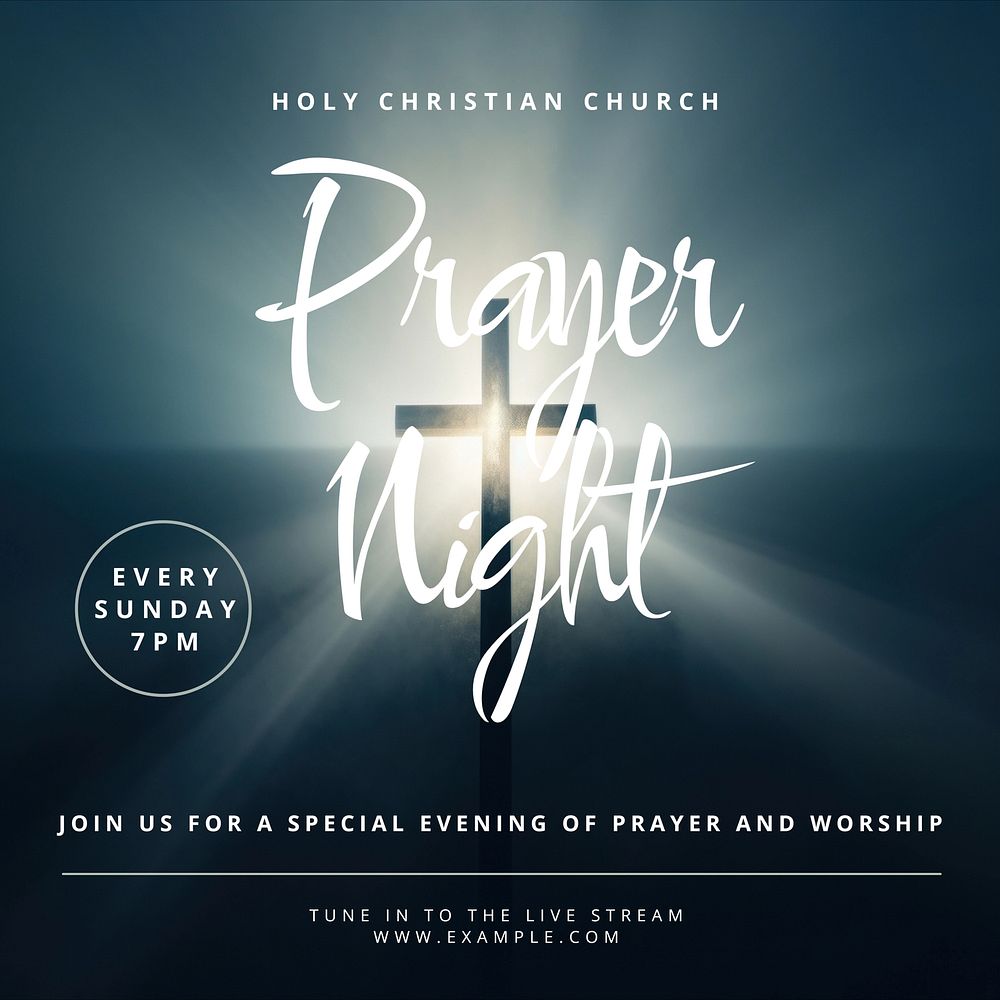 Prayer night Facebook post template