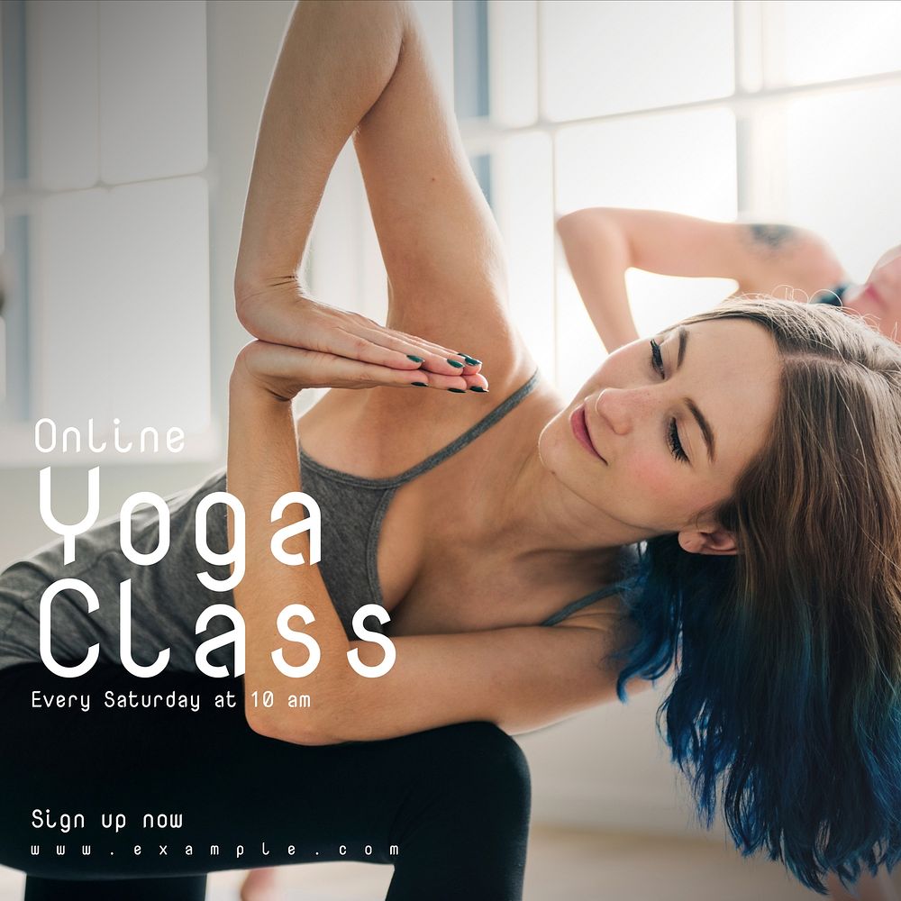 Online yoga class Instagram post template