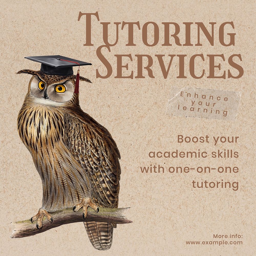 Tutoring services Instagram post template