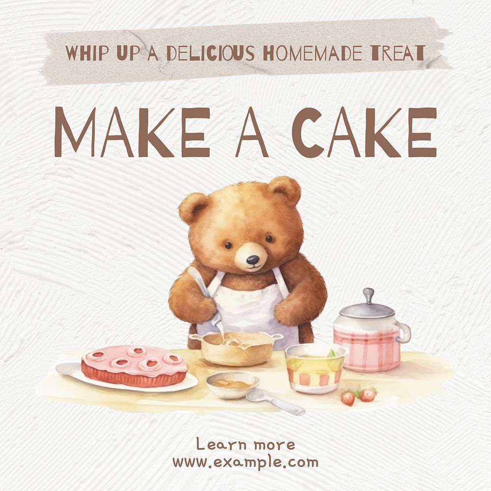 Cake making Instagram post template design