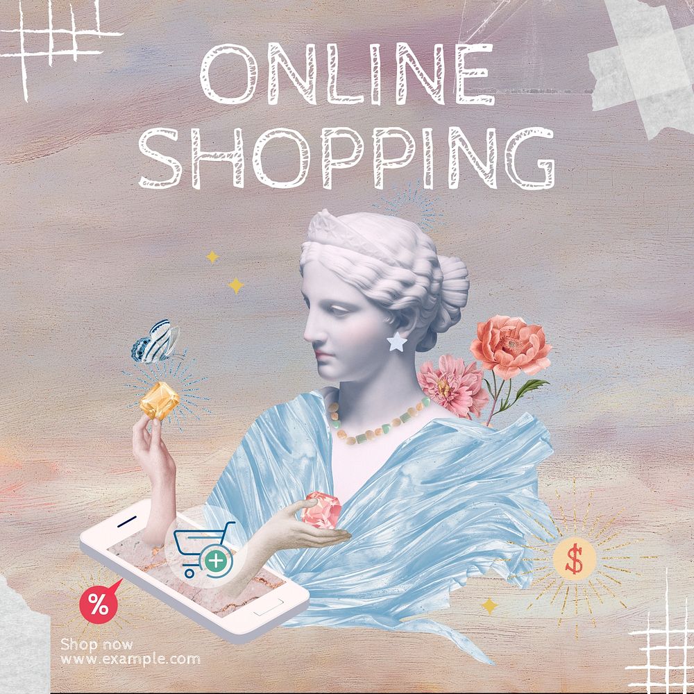 Online shopping Instagram post template design