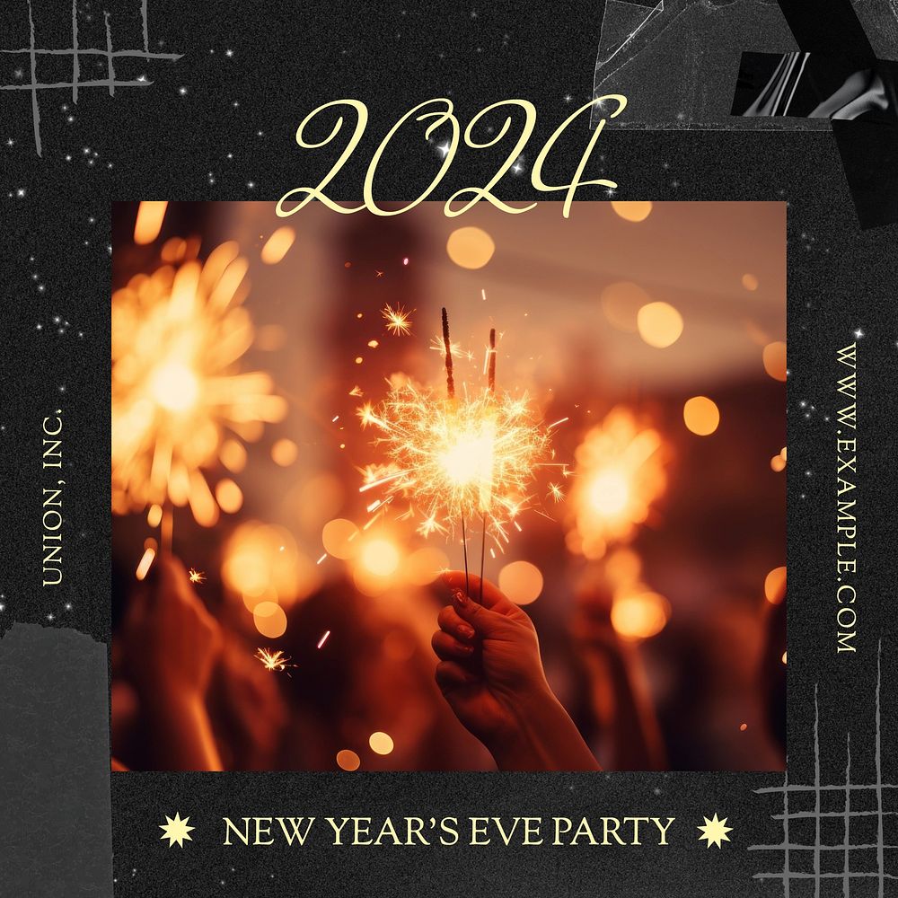 NYE party Instagram post template design