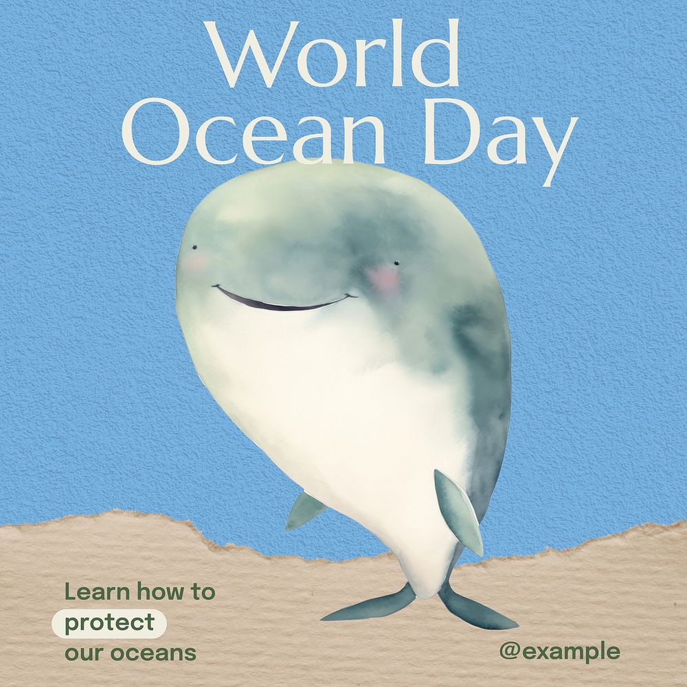 World ocean day Instagram post template