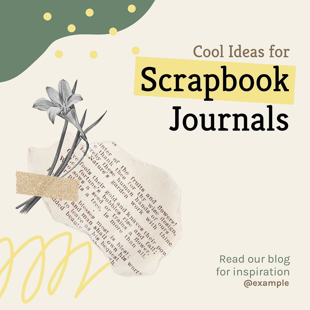 Scrapbook journals shop Instagram post template