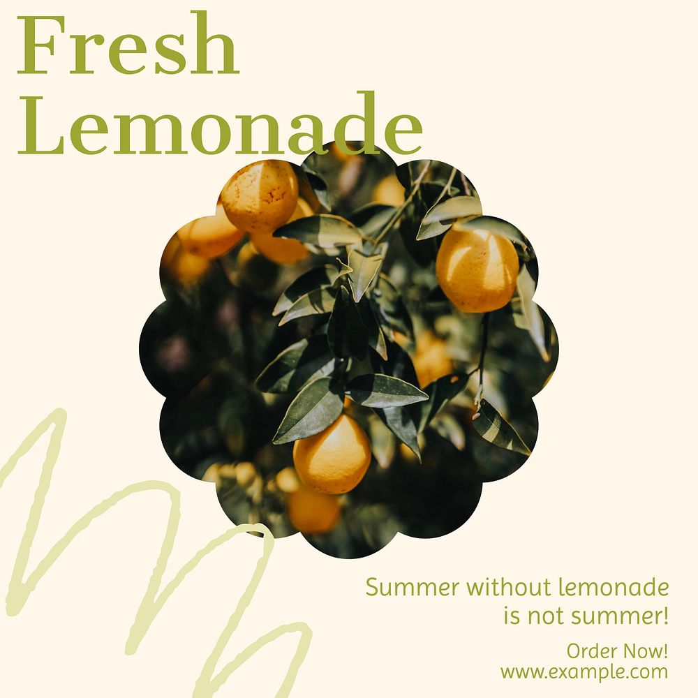 Fresh lemonade Instagram post template design