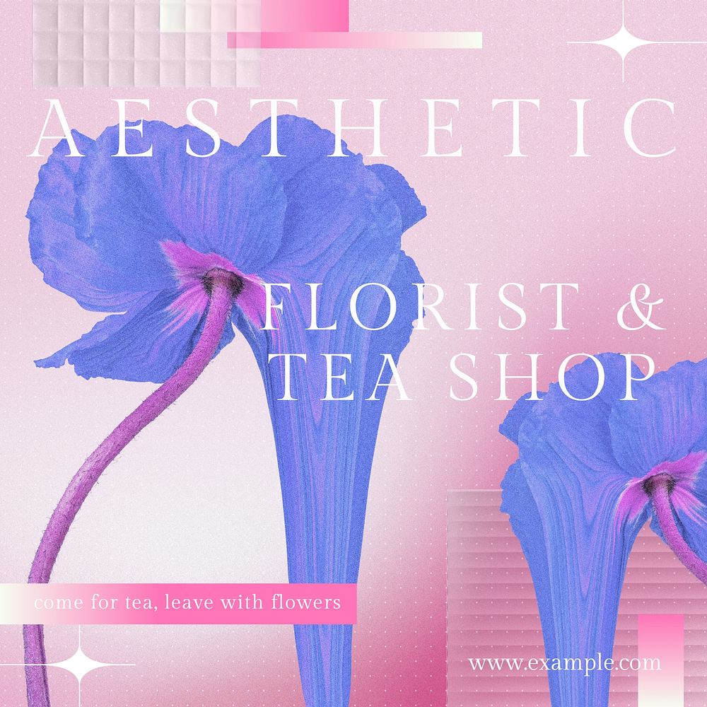 Florist and tea shop Instagram post template design
