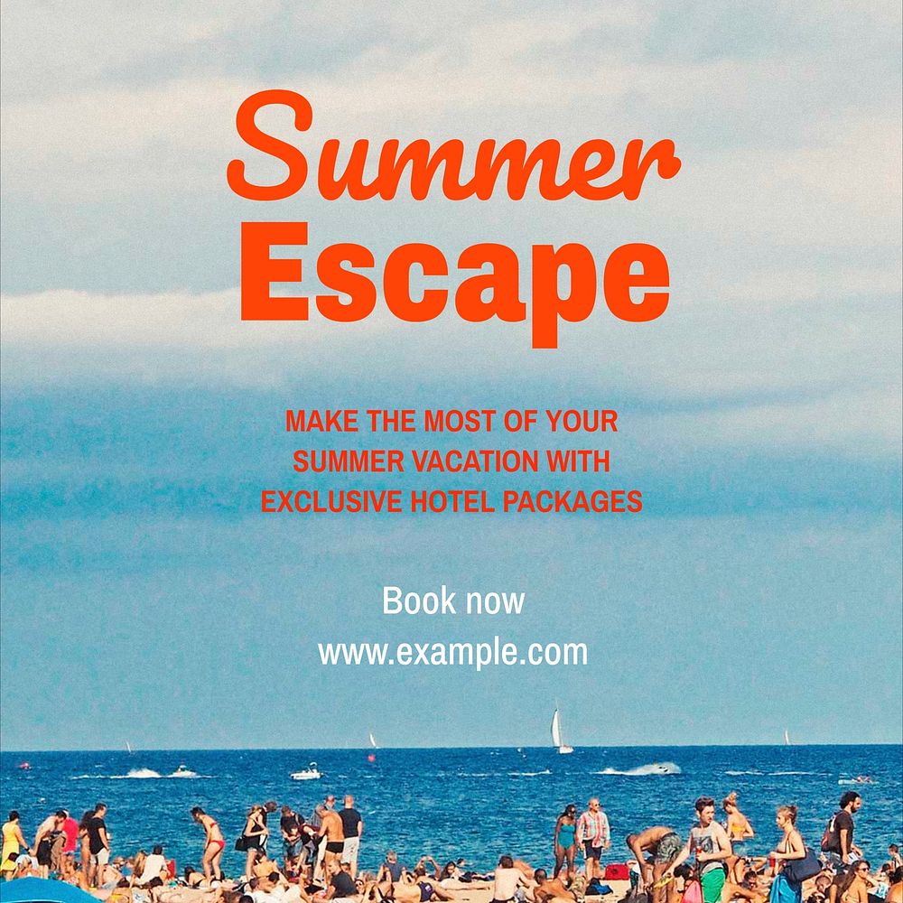 Summer escape  Instagram post template