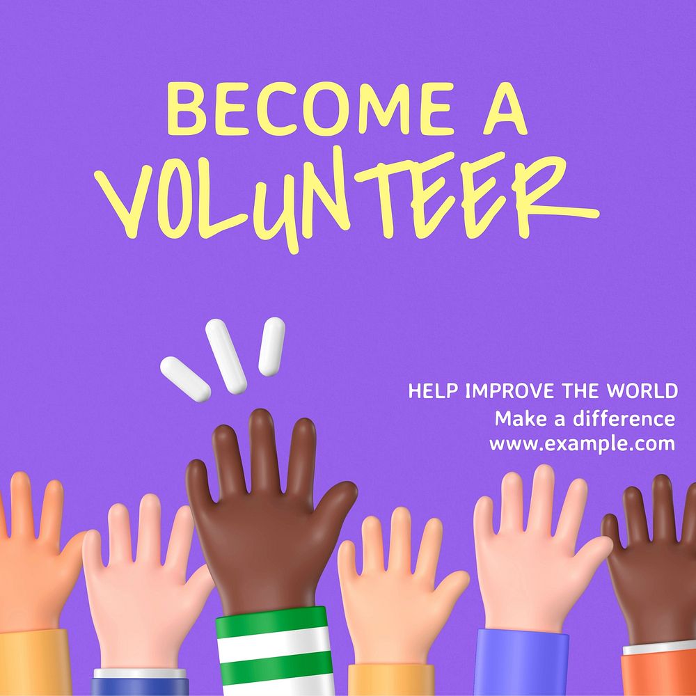 Become a volunteer Instagram post template