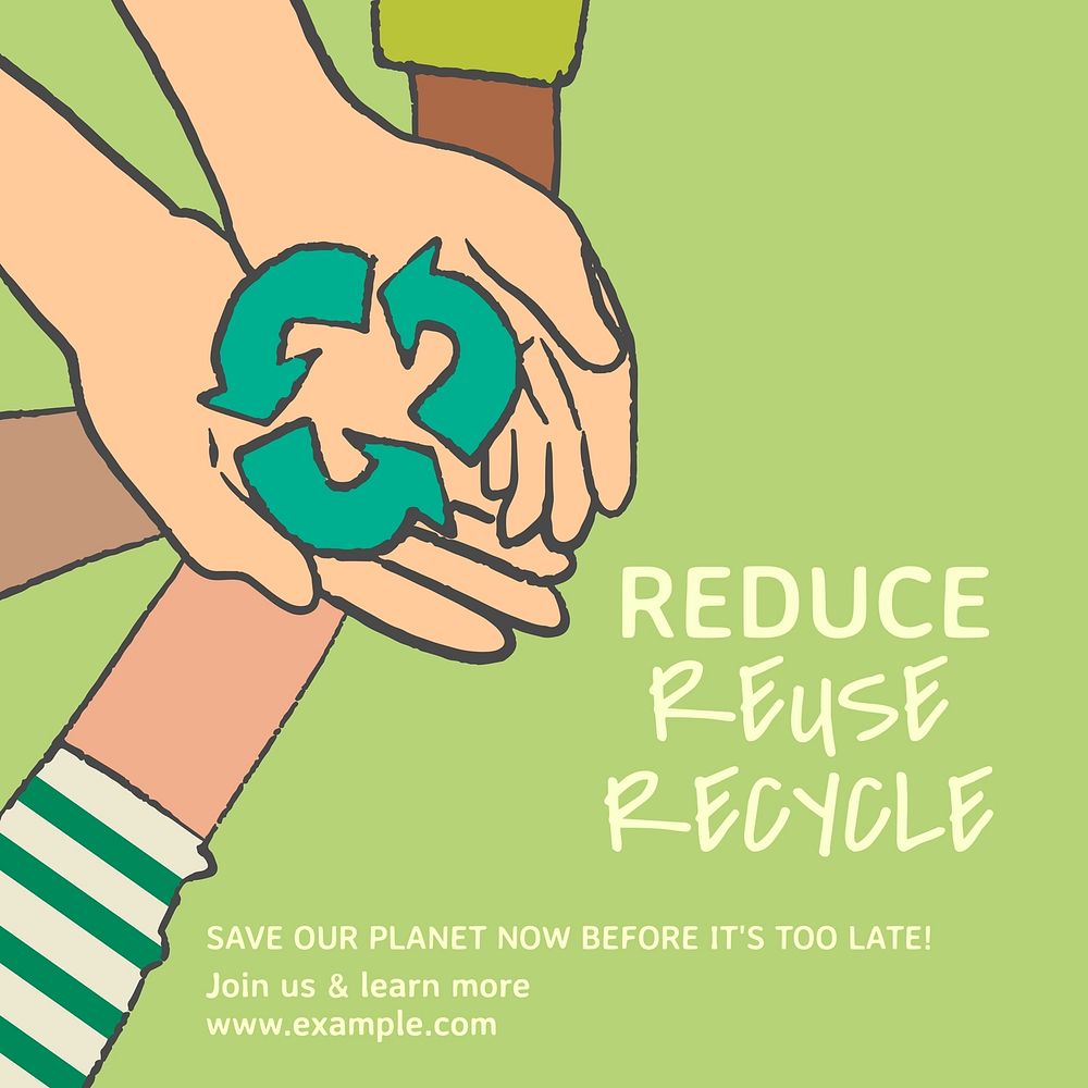 Reduce reuse recycle Facebook post template