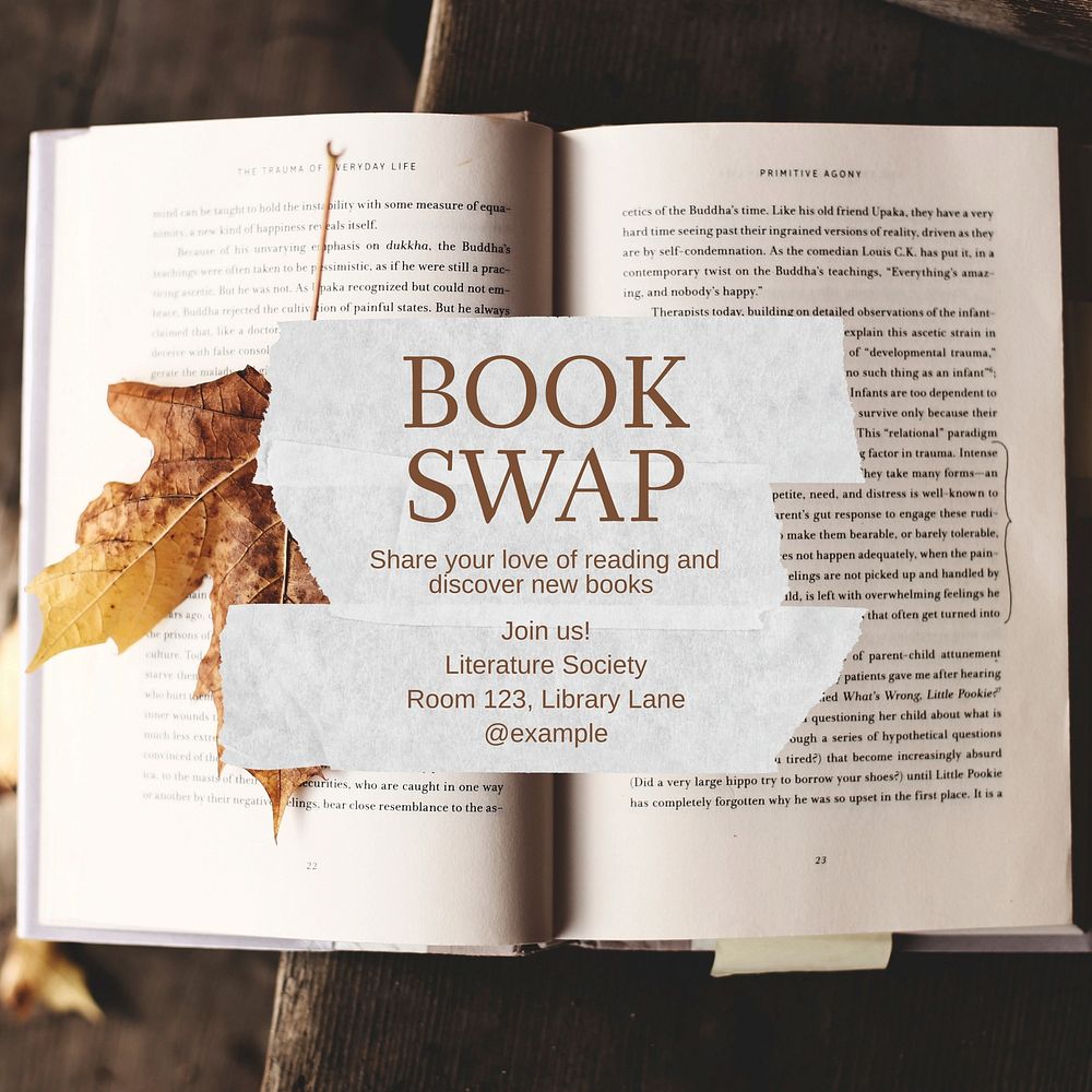 Book swap Instagram post template design