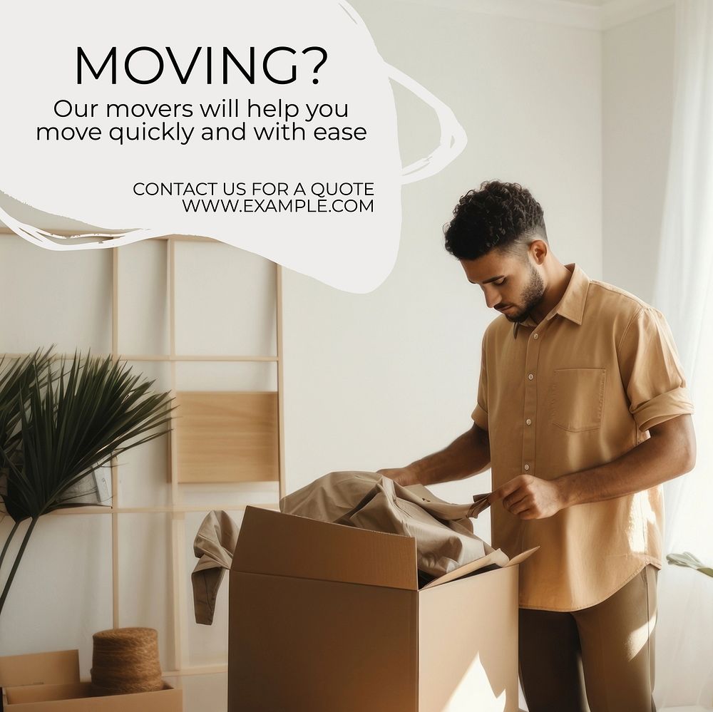 Moving service Instagram post template