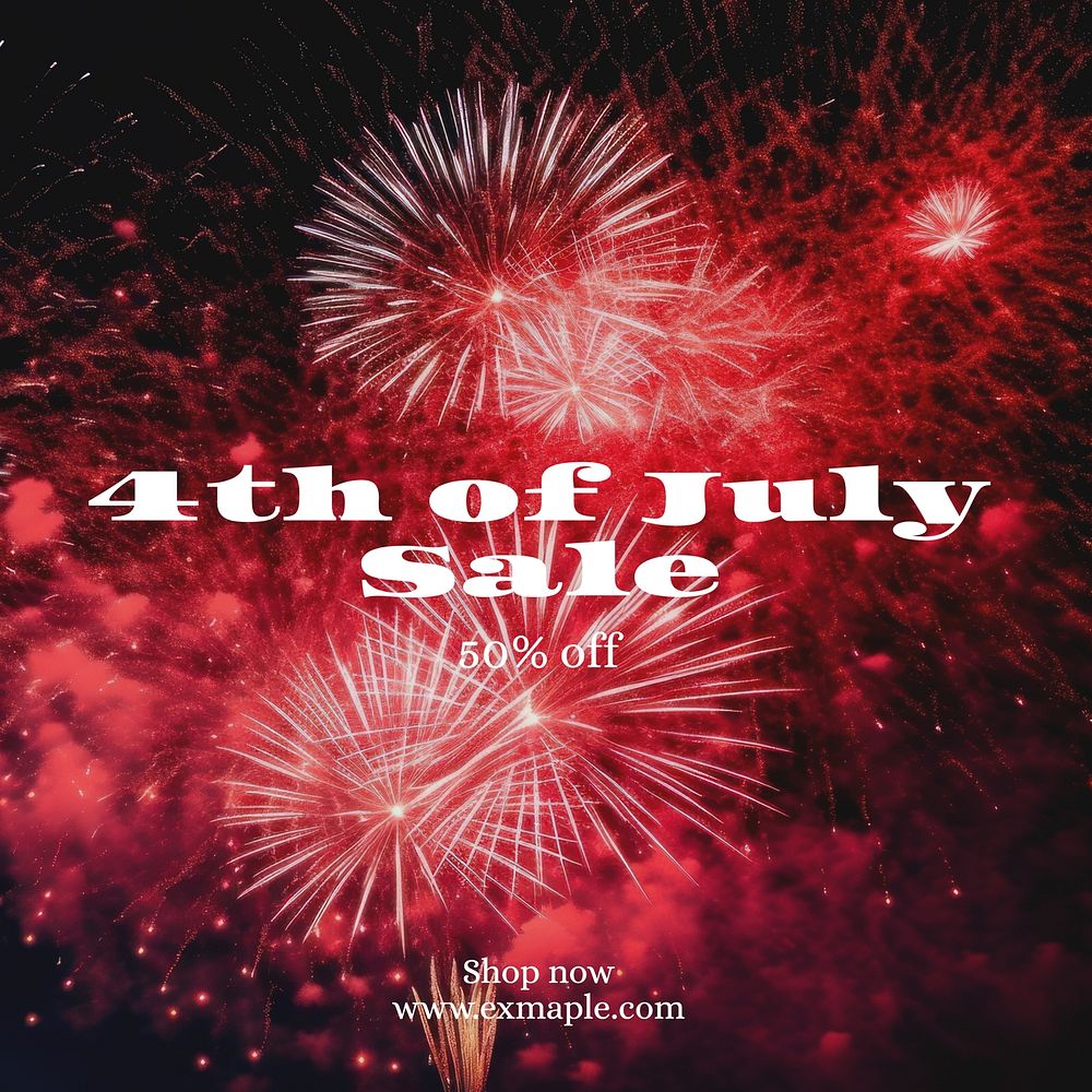 4th of July sale Instagram post template