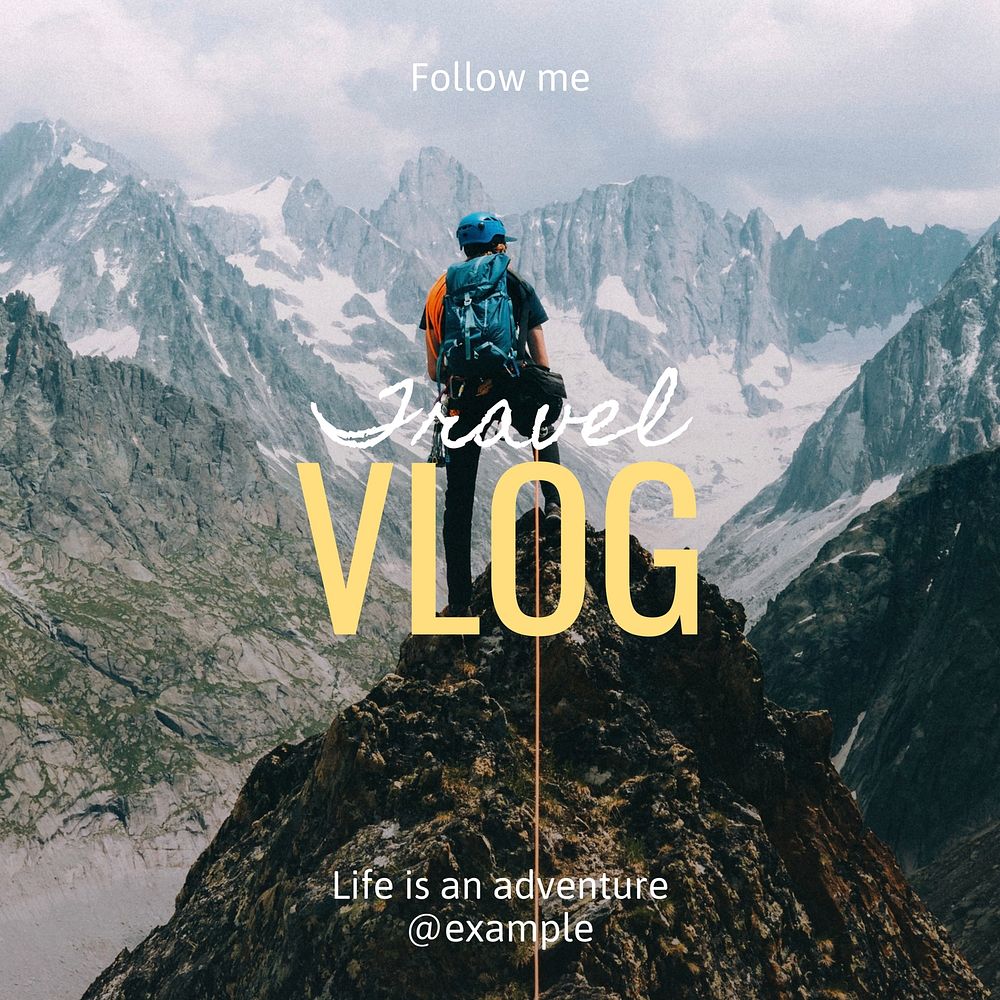 Travel vlog  Instagram post template design