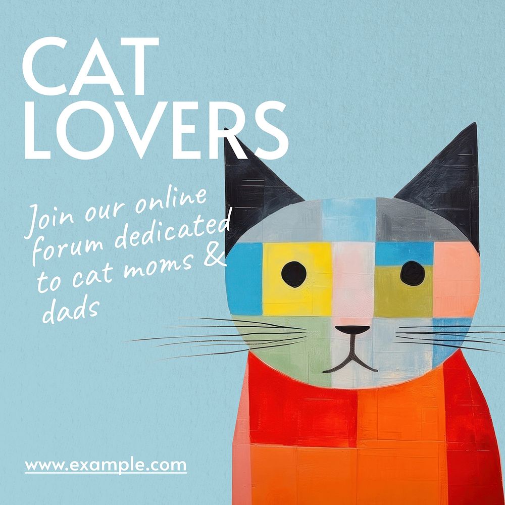 Cat lover Instagram post template