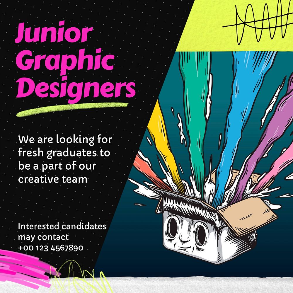Junior graphic designer  Instagram post template