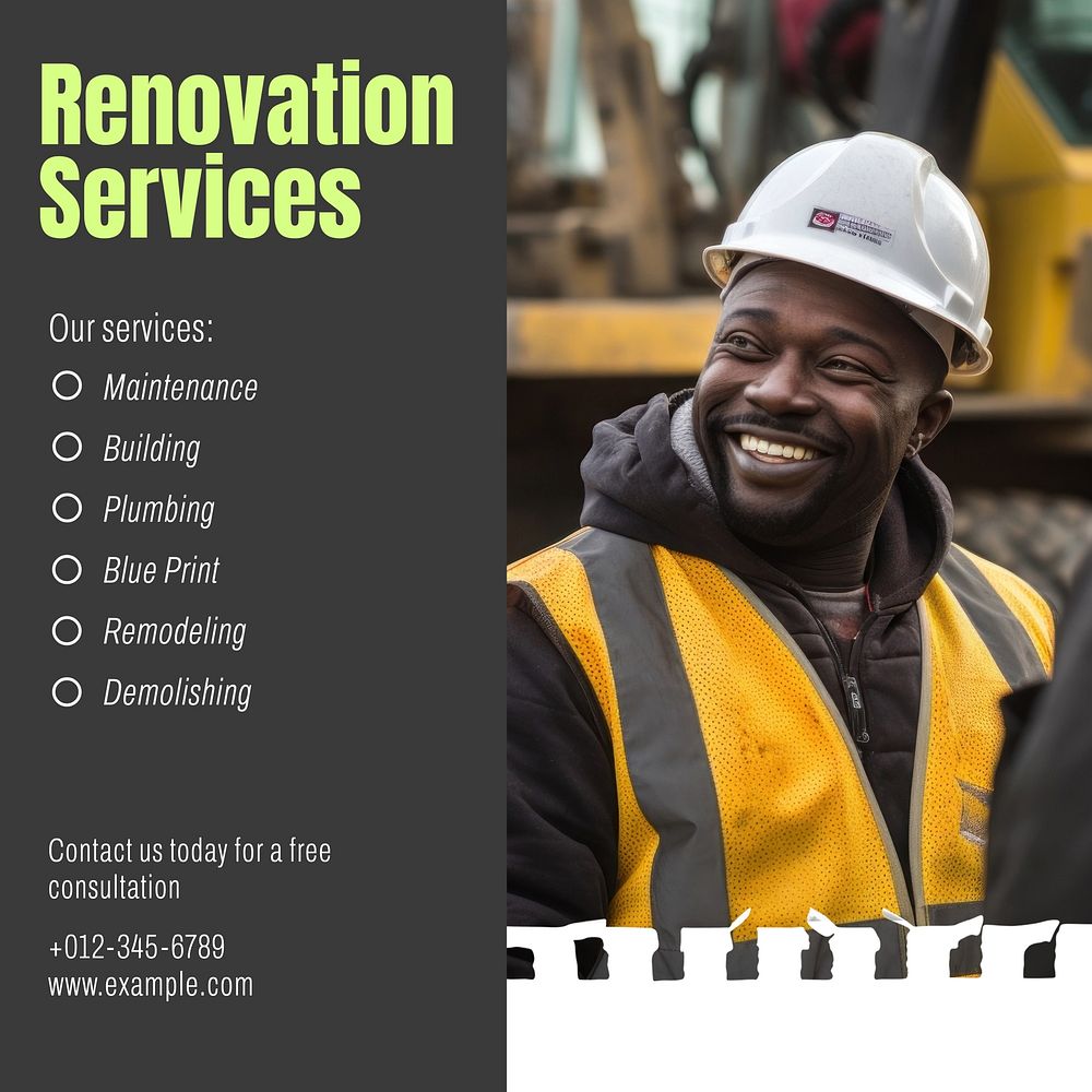Renovation services Instagram post template