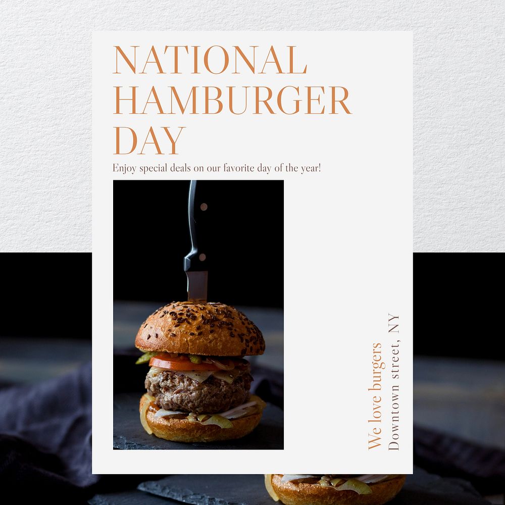 National Hamburger Day Instagram post template design