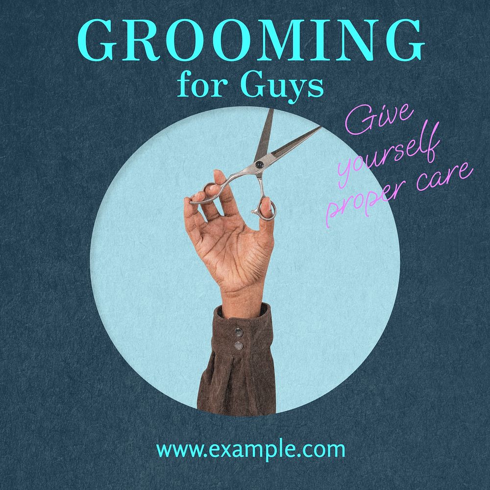 Male grooming Facebook post template