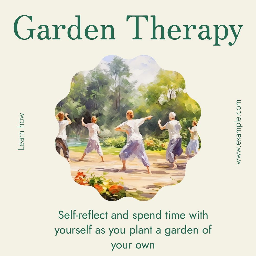 Garden therapy Facebook post template design