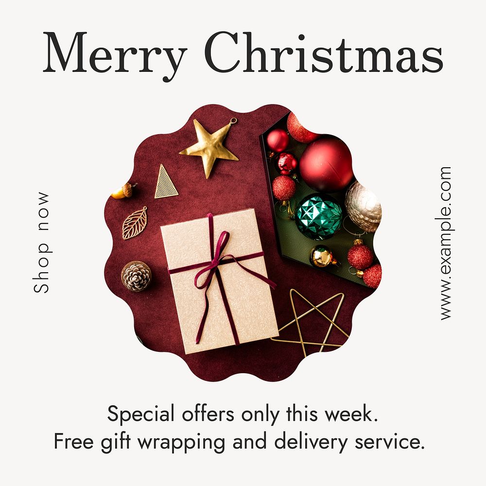 Christmas sale Instagram post template design