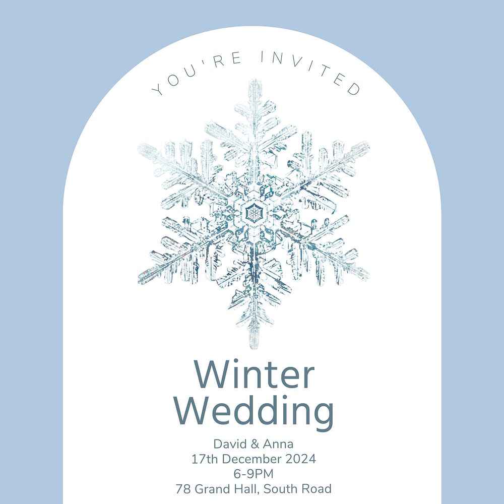 Winter wedding Instagram post template