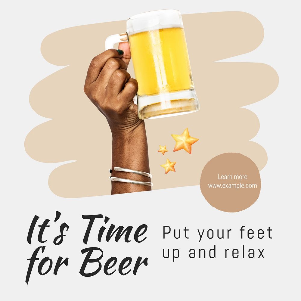 Beer time Instagram post template