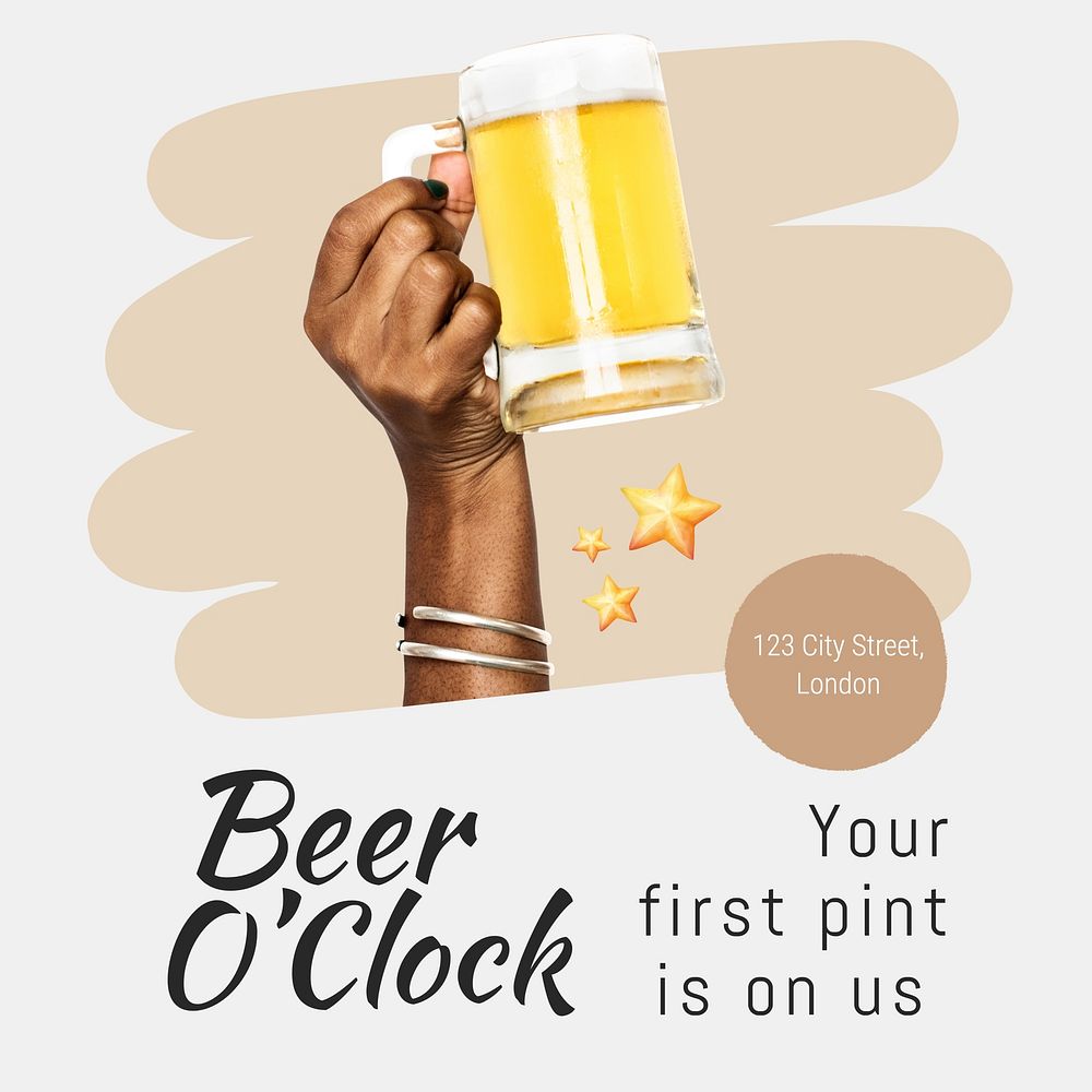 Beer time Instagram post template