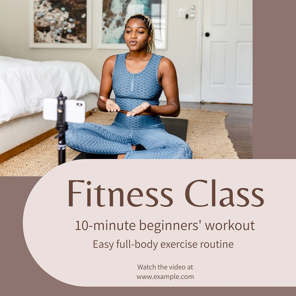 Fitness class  Instagram post template