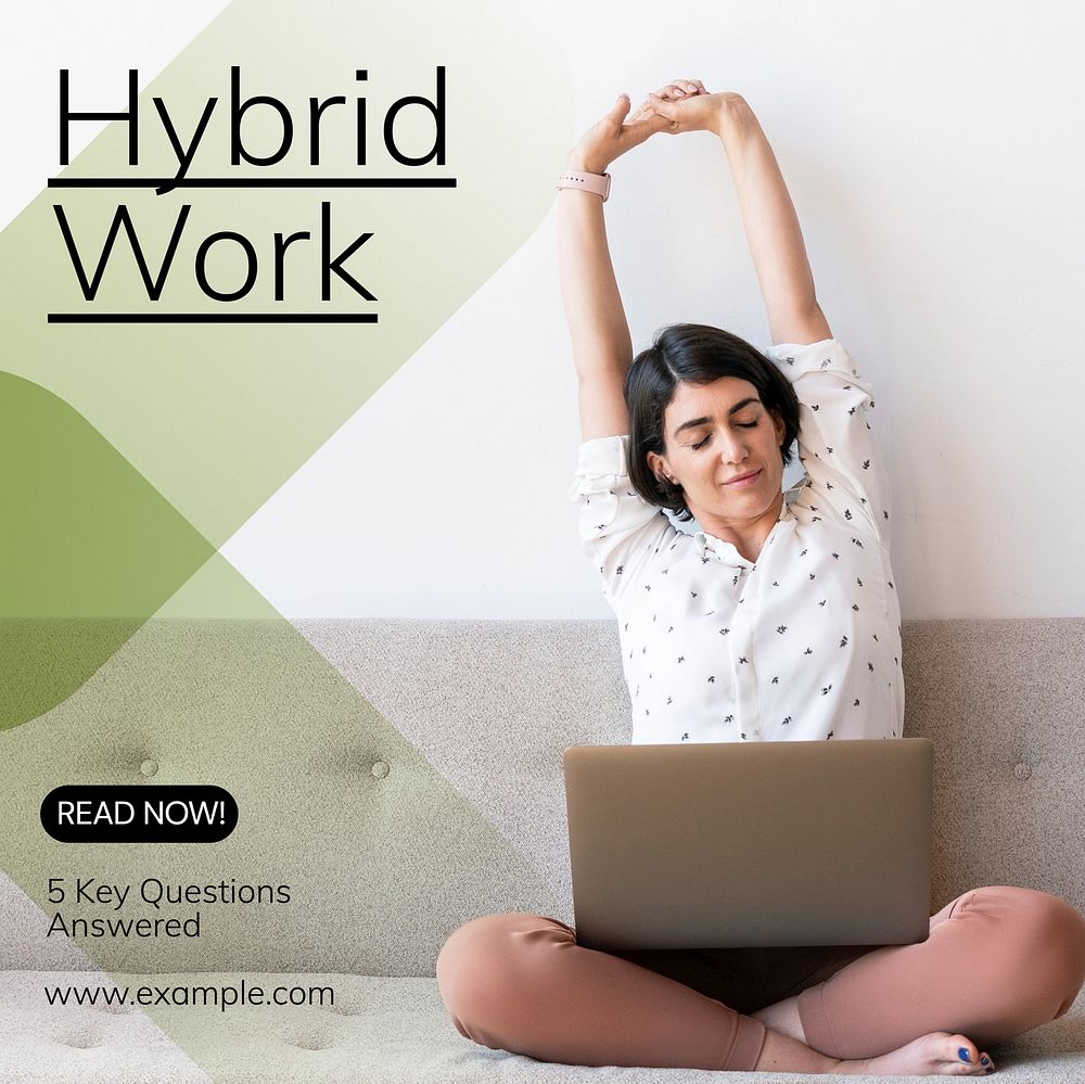Hybrid work Facebook post template