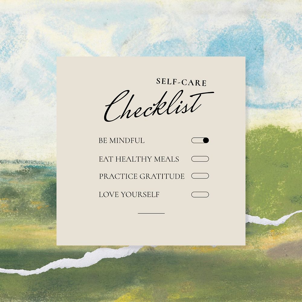 Self-care checklist Instagram post template