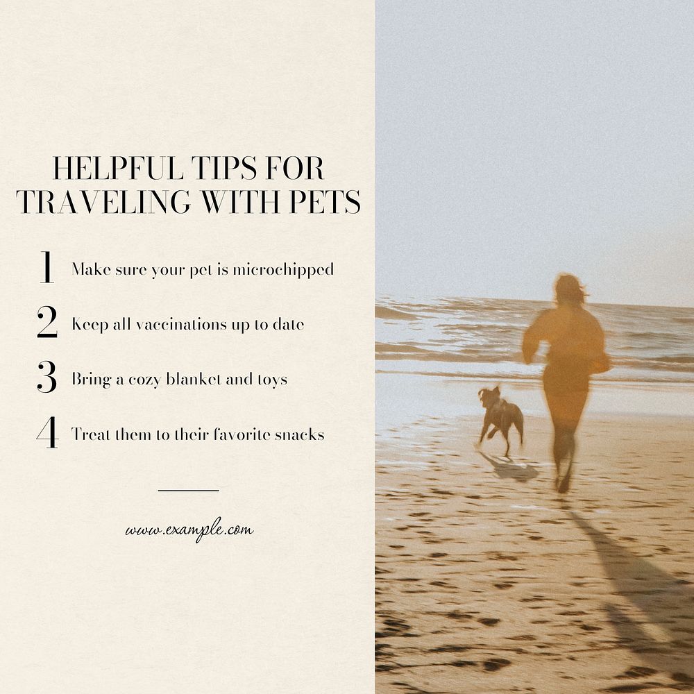 Travel with pets Instagram post template design