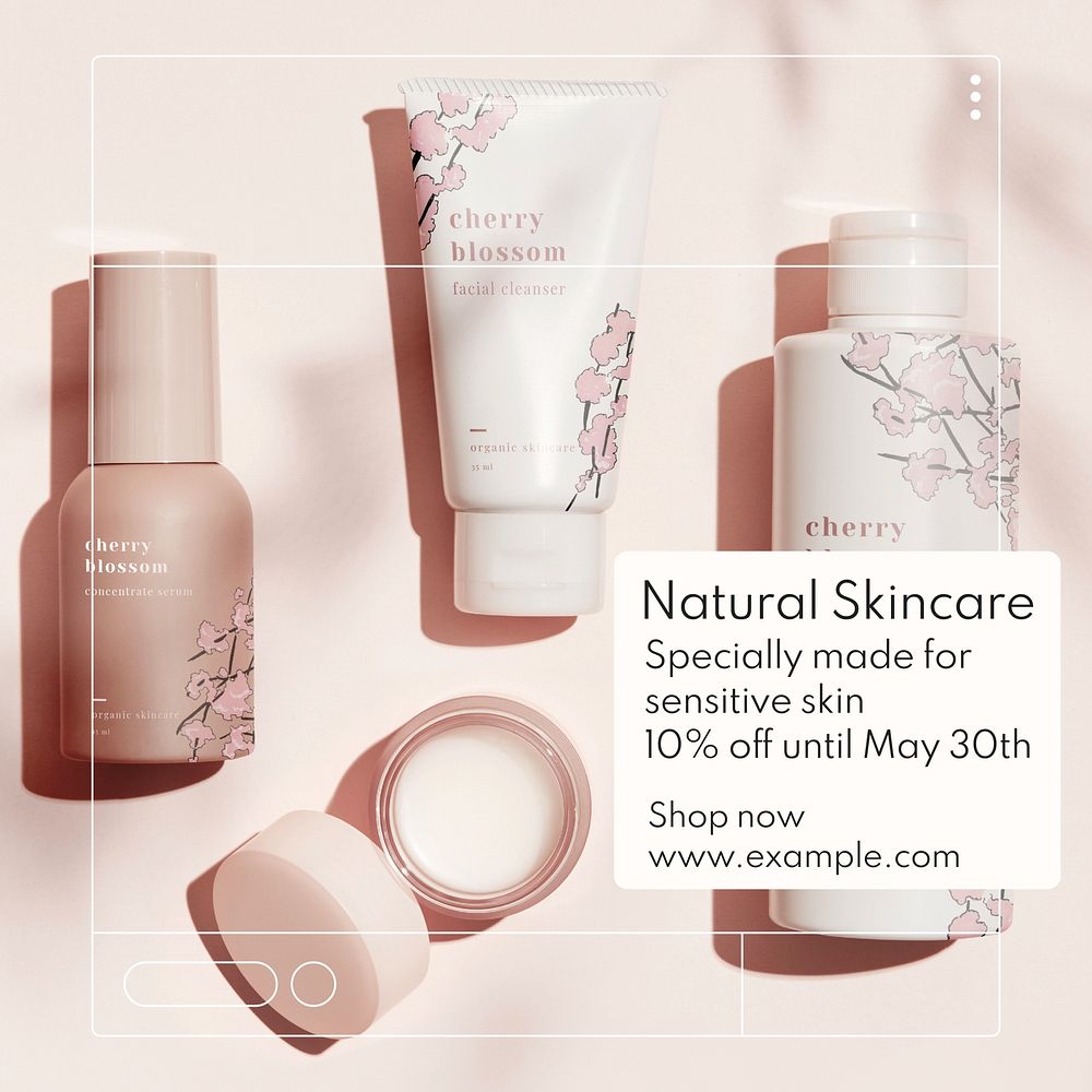 Natural skincare Instagram post template