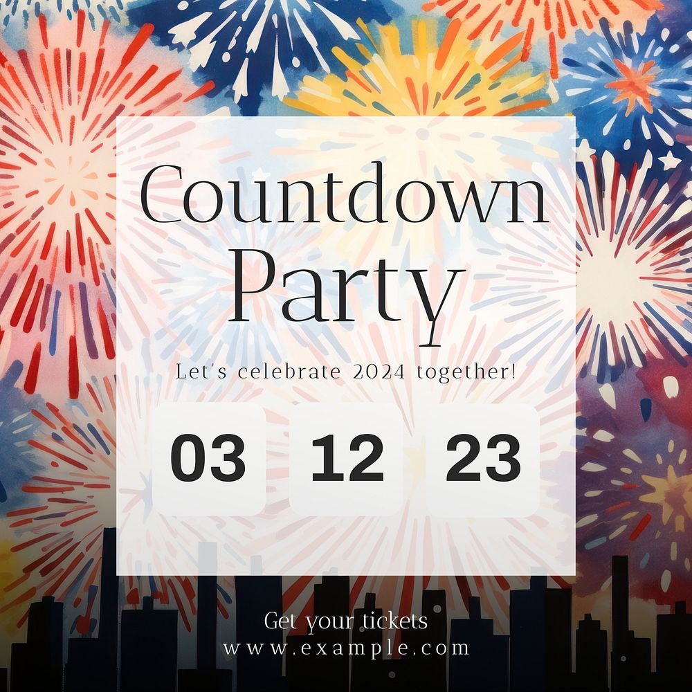 Countdown party Instagram post template