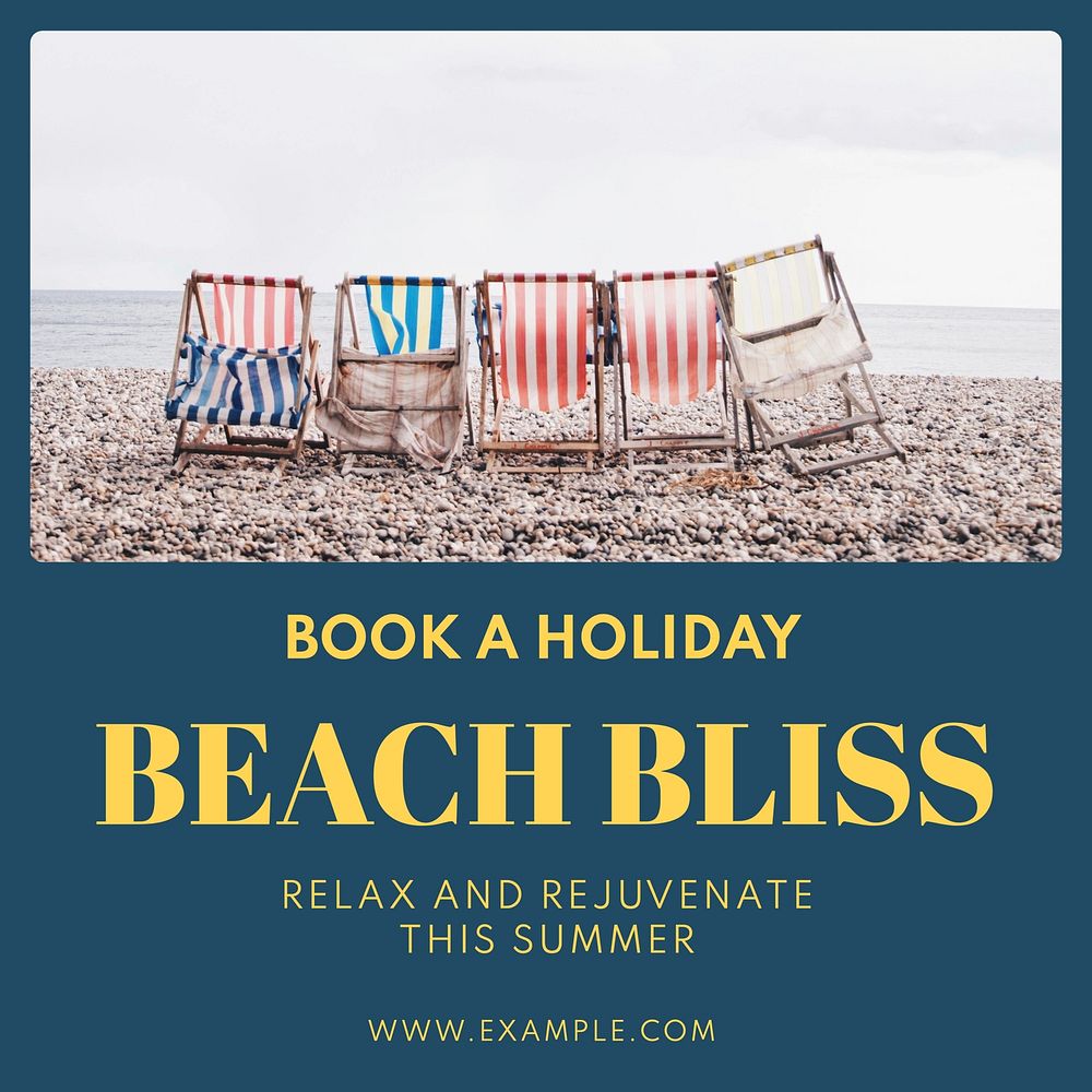 Beach holiday Instagram post template
