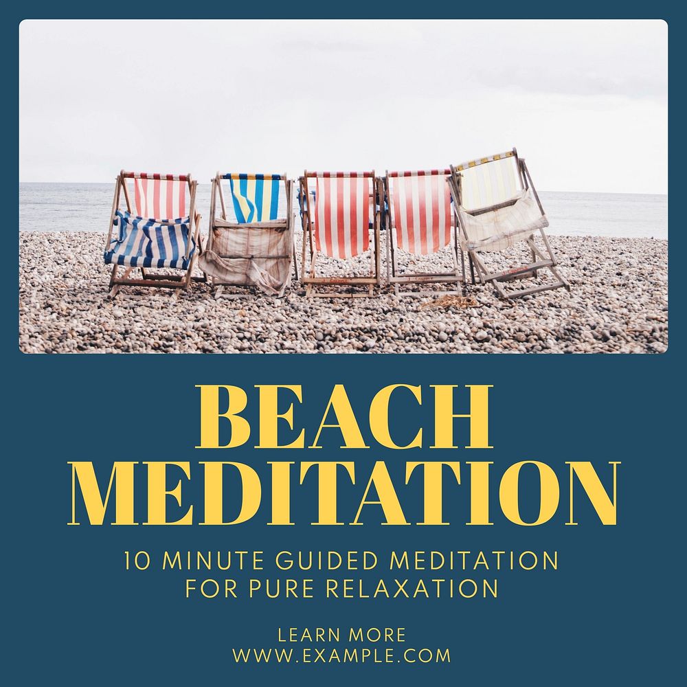 Beach meditation Instagram post template