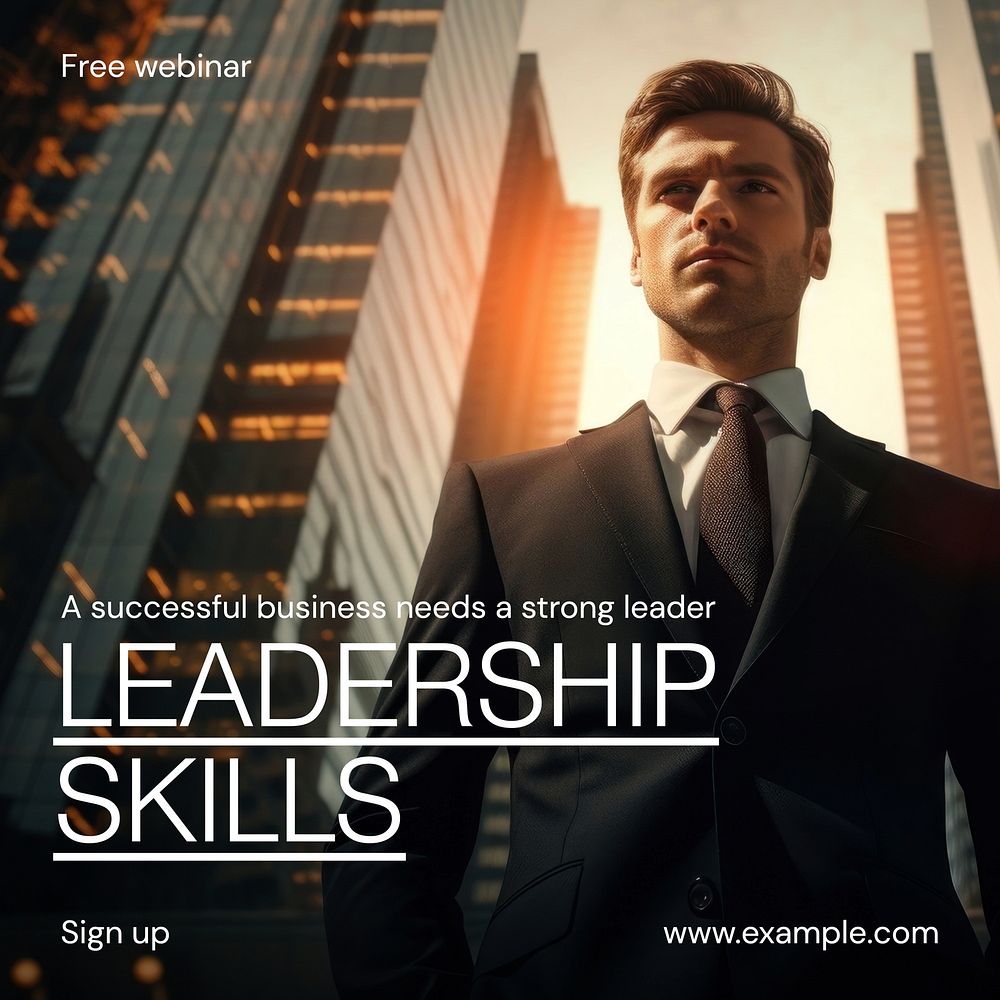 Leadership skills Instagram post template