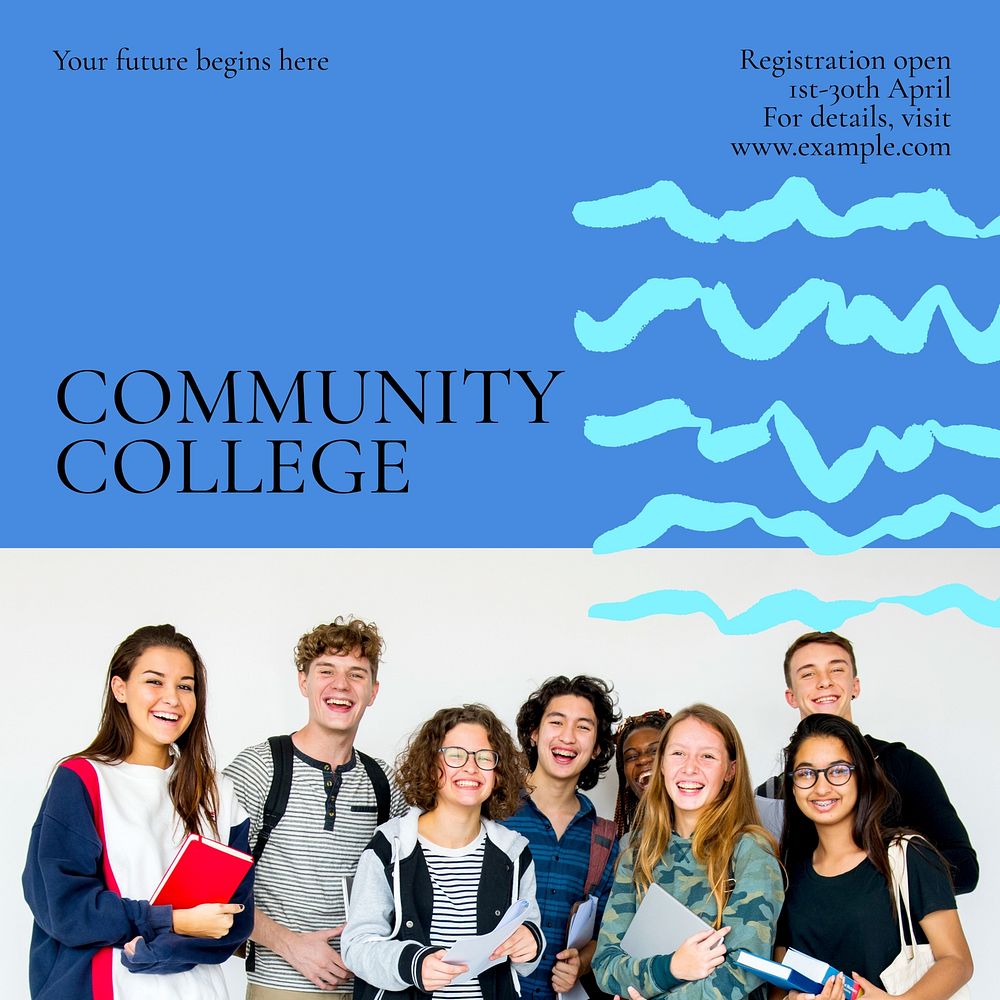 Community college Instagram post template design