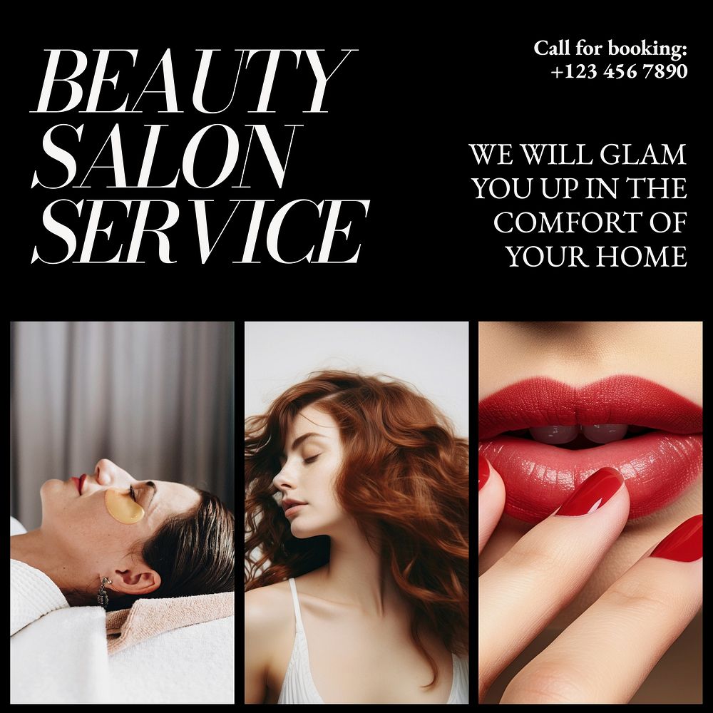 Beauty salon service Facebook post template