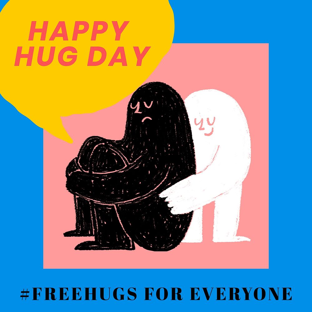 Happy Hug Day Instagram post template social media ad
