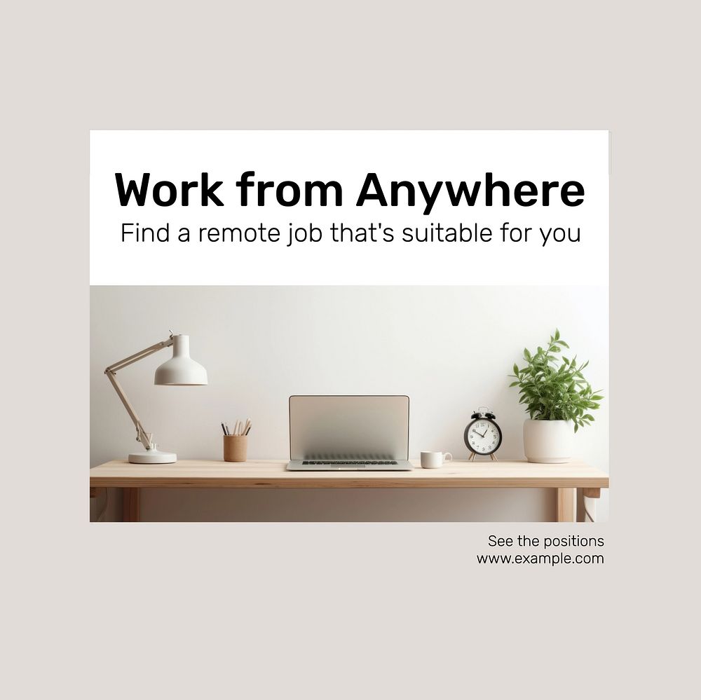 Work from anywhere Instagram post template