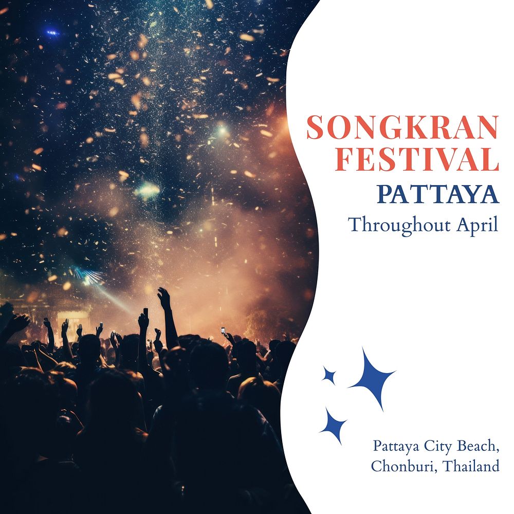 Songkran festival Instagram post template