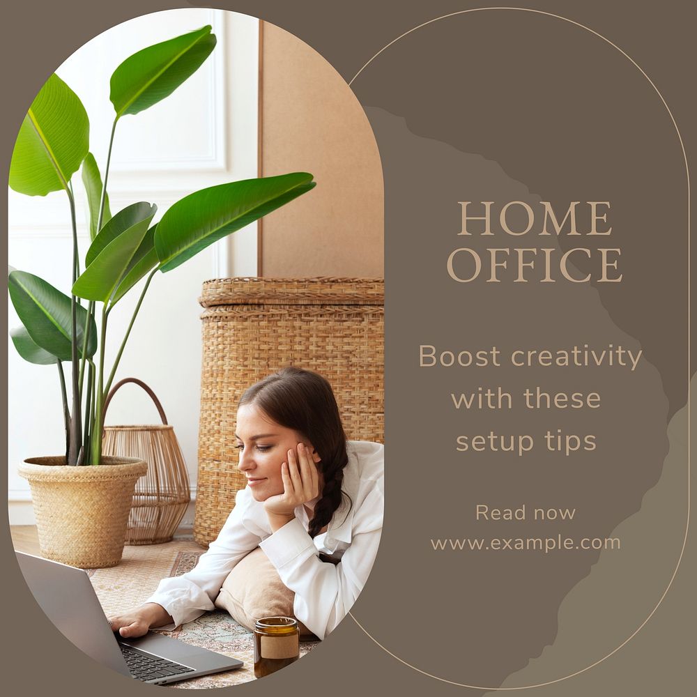 Home office Instagram post template