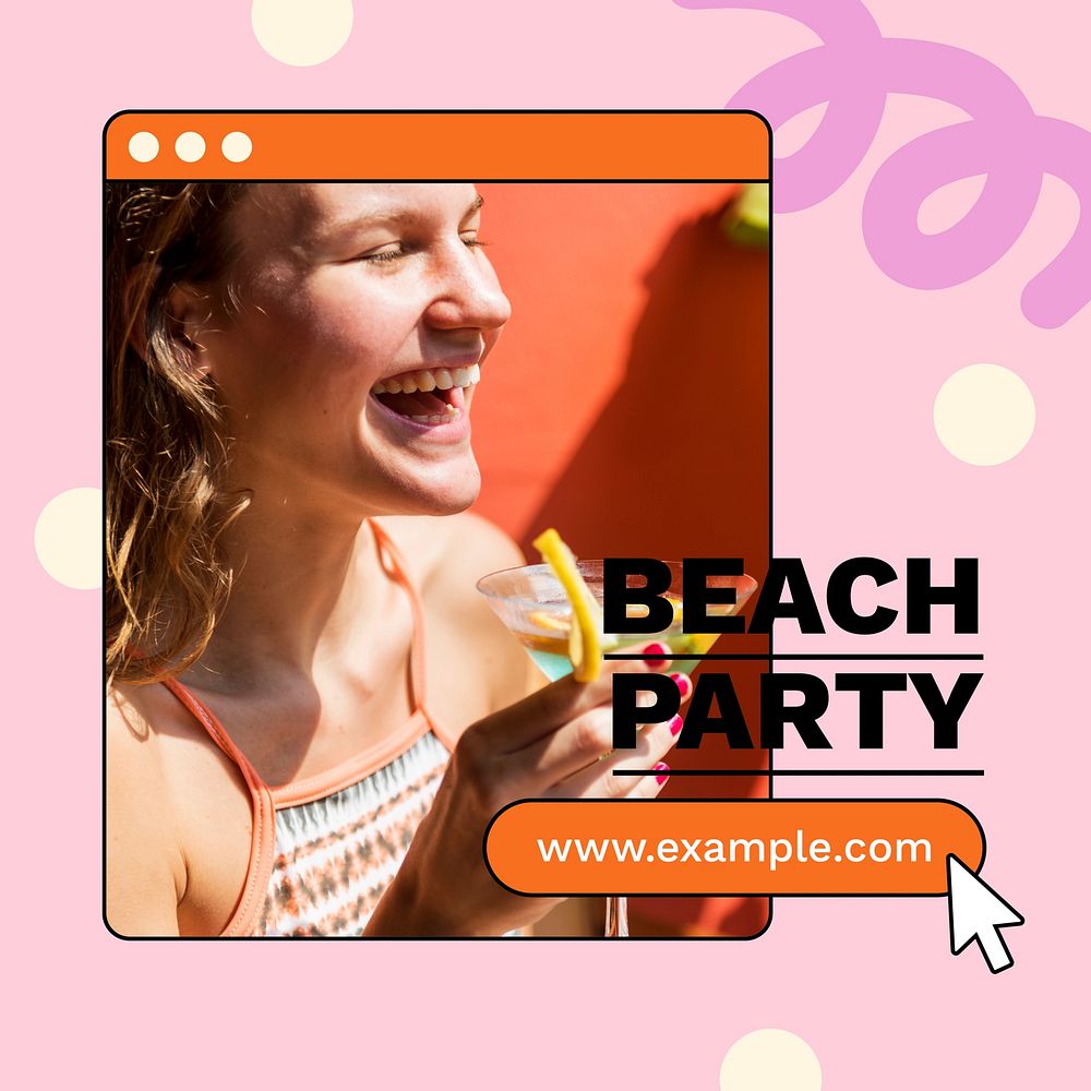 Beach party Instagram post template