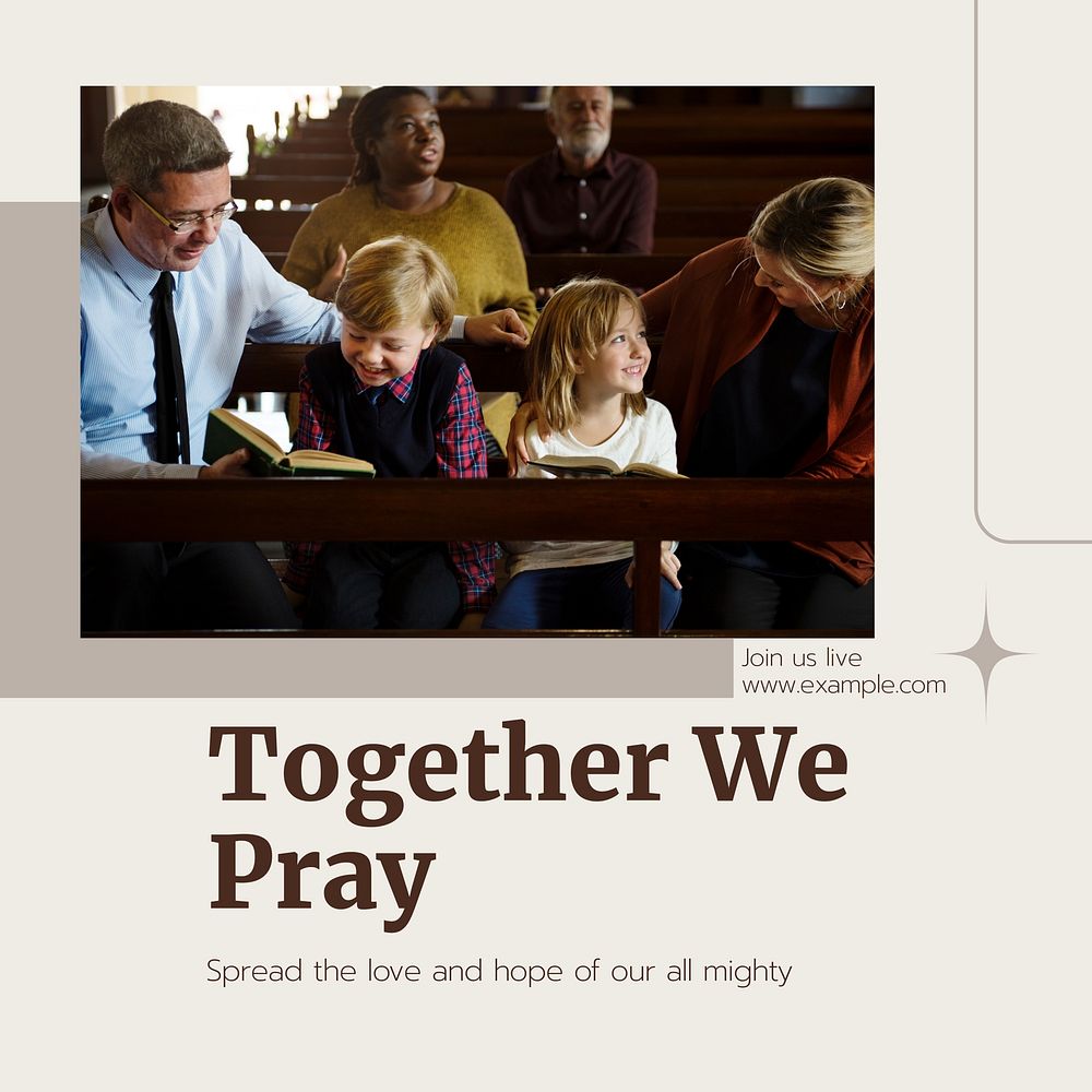 Together we pray Instagram post template design