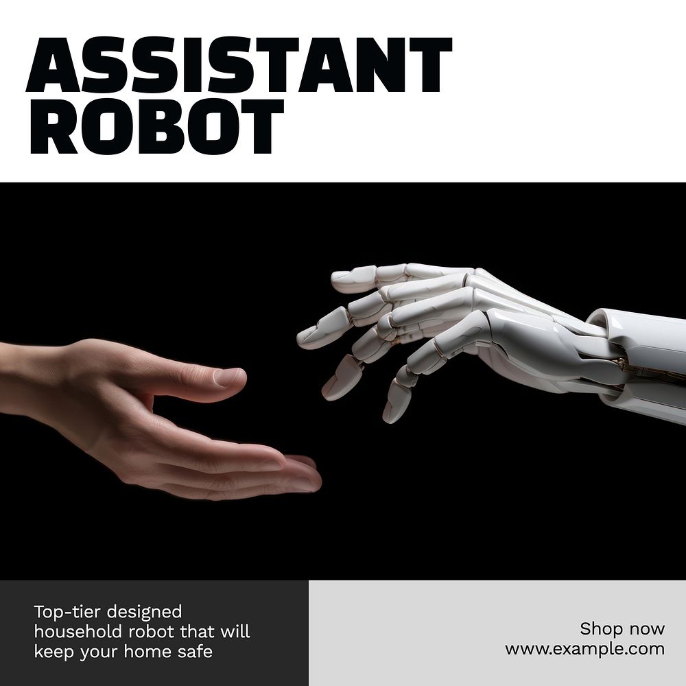 Assistant robot Facebook post template