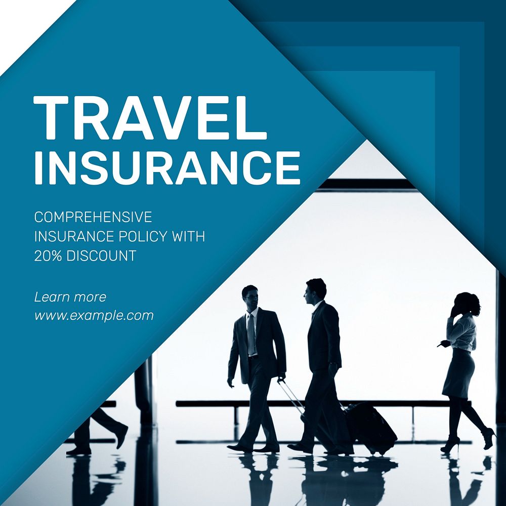 Travel insurance Instagram post template