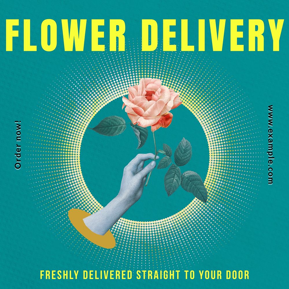 Flower delivery Instagram post template