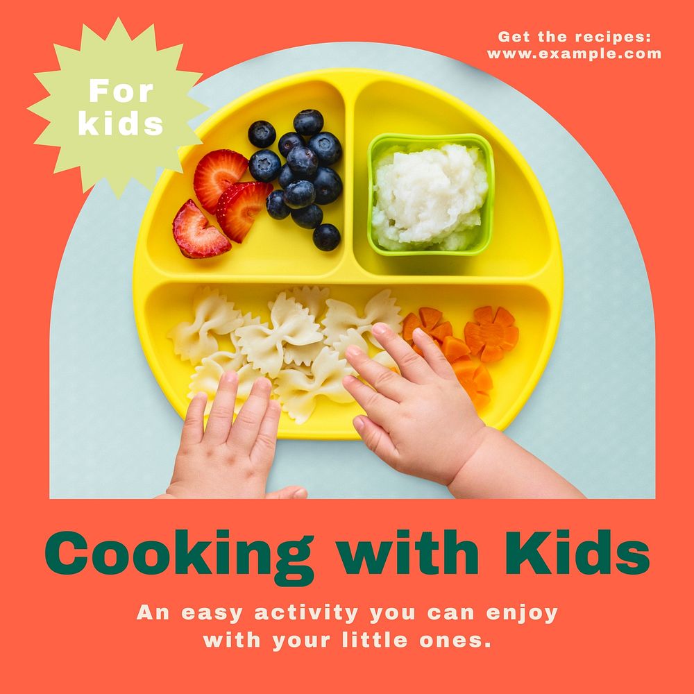 Cooking with kids Instagram post template
