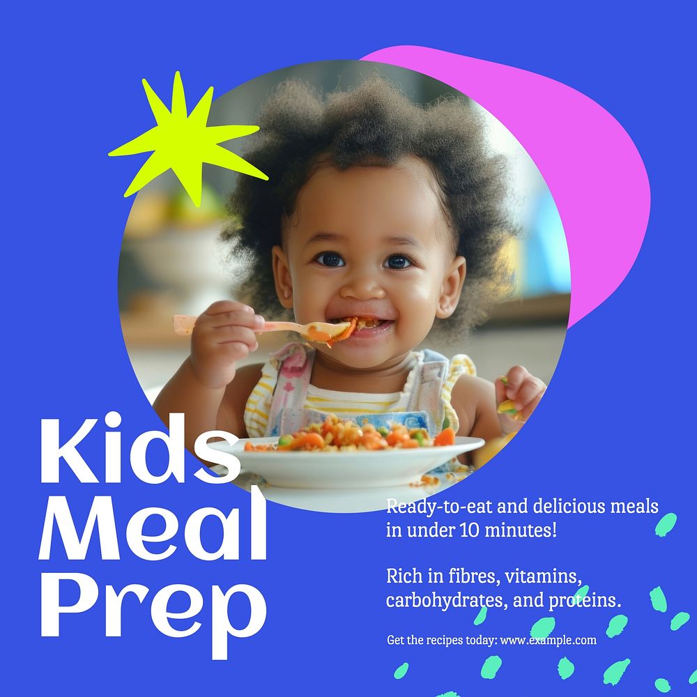 Kids meal prep Instagram post template