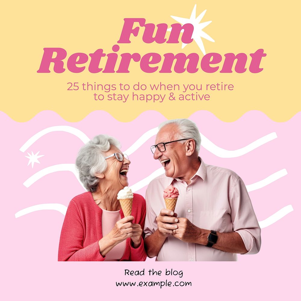 Fun retirement Instagram post template
